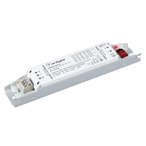 Блок питания ARJ-LG-40-LINEAR-PFC-HV (40W, 40-200V, 0.2-0.35A) (Arlight, IP20 Металл, 5 лет)