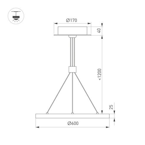Светильник SP-CONGO-CAN-1-R600-36W Day4000 (WH, 120 deg, 230V) (Arlight, IP20 Металл, 5 лет)