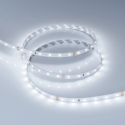 Лента светодиодная RT-A60-8mm 24V Cool 8K (4.8 W/m, IP20, 2835, 5m) (Arlight, Открытый)