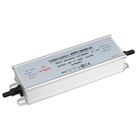 Блок питания ARPV-36250-A1 (36V, 6.95A, 250W) (Arlight, IP67 Металл, 3 года)