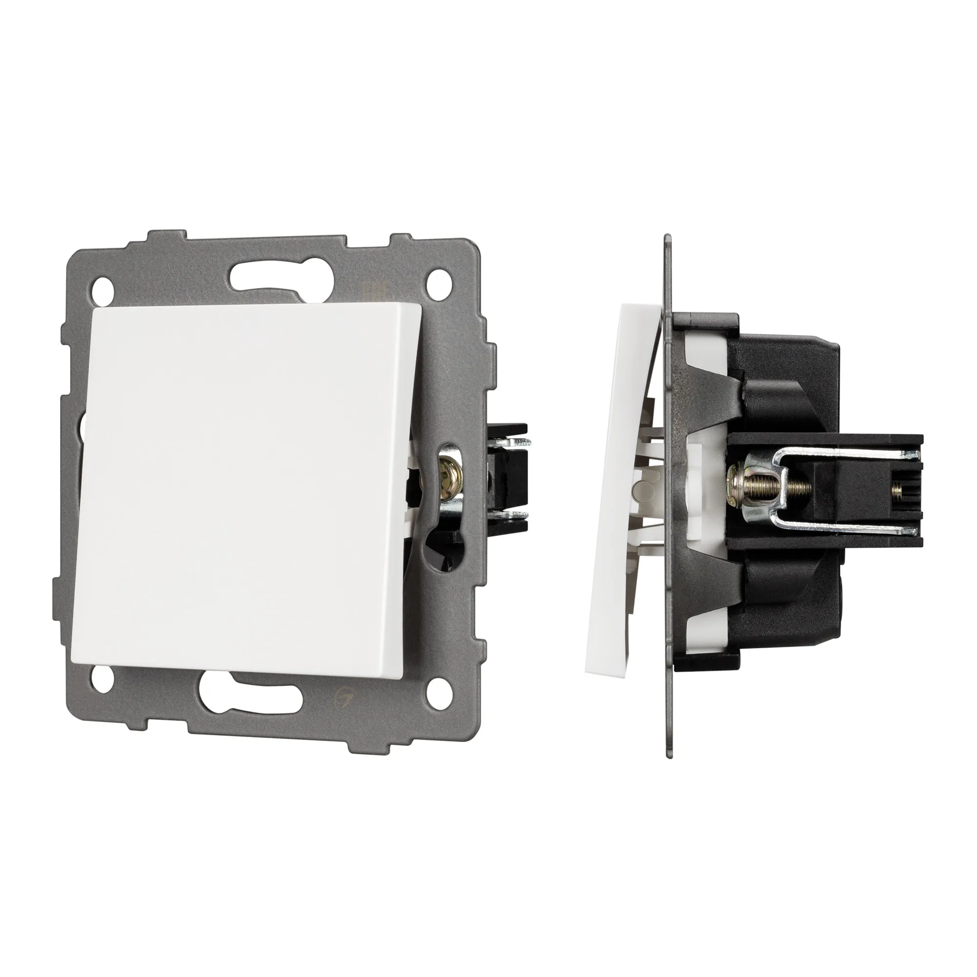 Механизм выключателя одноклавишный непроходной SWT-MK01-PL-WH-V (250V, 10A) (Arlight, -)