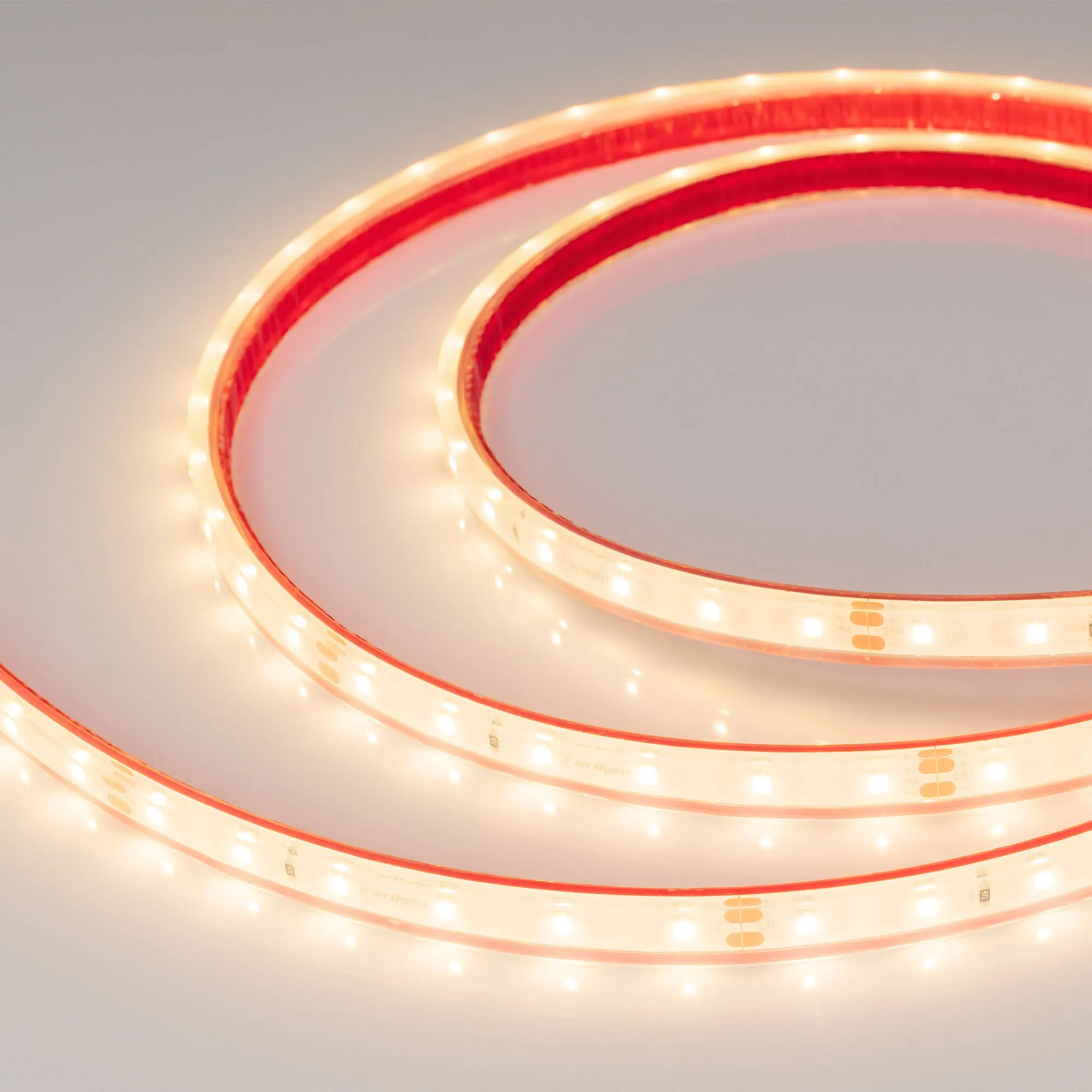 Лента светодиодная герметичная RTW-PFS-A60-11mm 24V Warm3000 (4.8 W/m, IP68, 2835, 5m) (Arlight, 4.8 Вт/м, IP68) - изображение товара